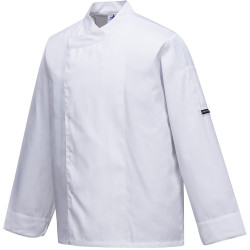 Veste de cuisine manche courte blanche respirante